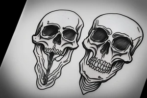 skull hourglass claws tattoo idea