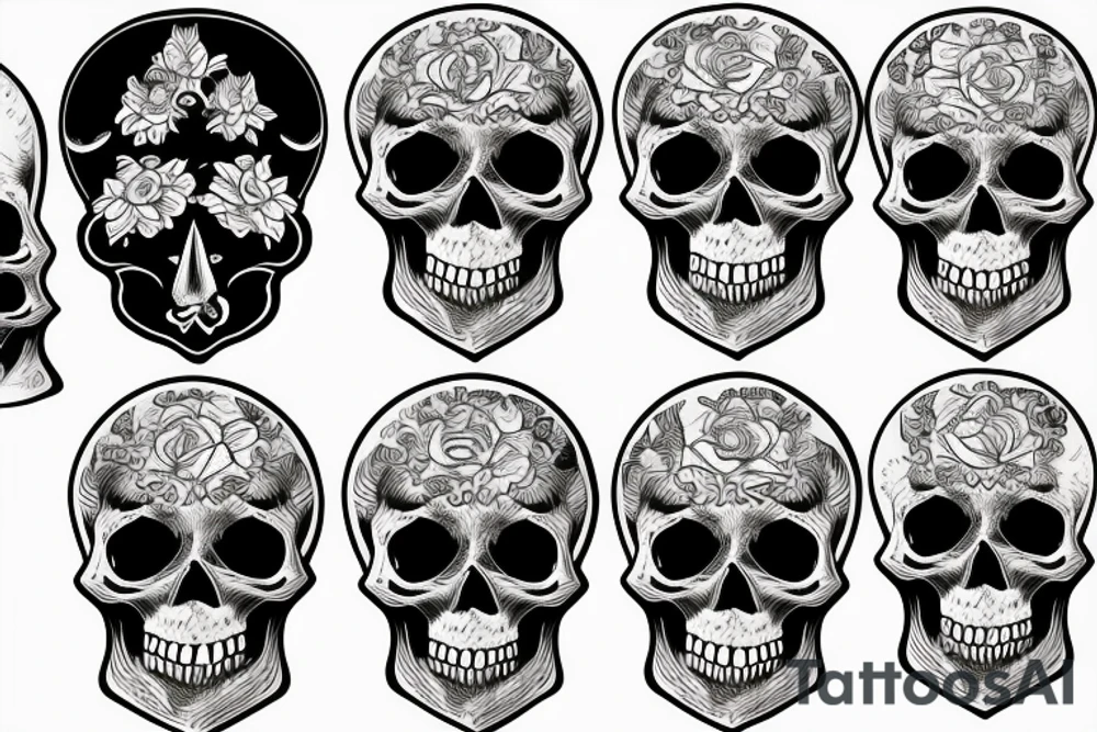 skull hourglass tattoo idea