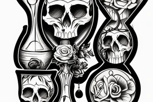 skull hourglass tattoo idea