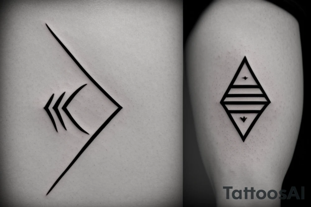 ARROW WITH ELEMENTAL SYMBOLS tattoo idea