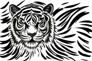 Black and White Tiger Jumping Sideway tattoo idea