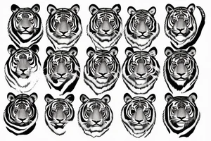 Black and White Tiger Jumping Sideway tattoo idea
