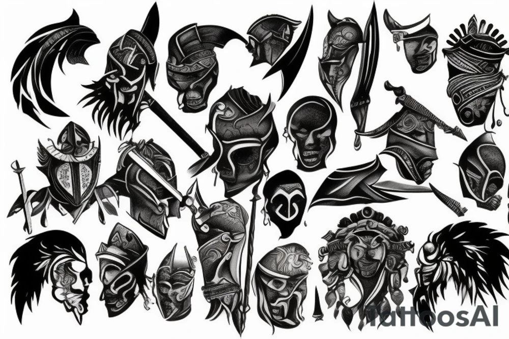 Old warrior tattoo idea