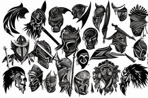 Old warrior tattoo idea
