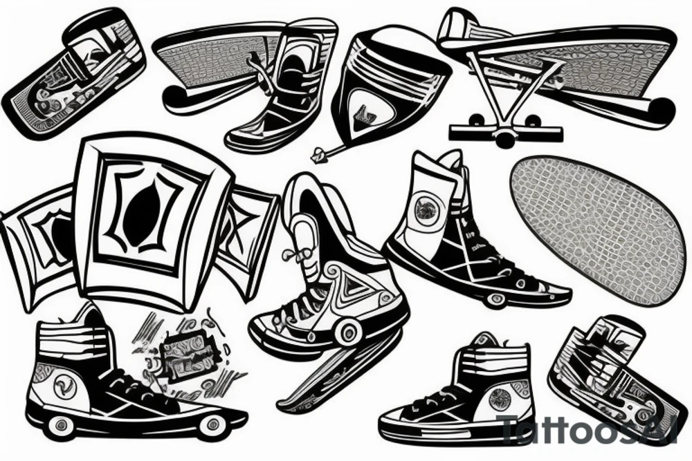 Skateboard tattoo idea