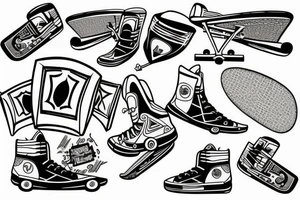 Skateboard tattoo idea