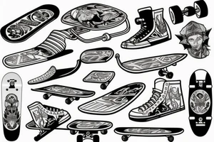 Skateboard tattoo idea