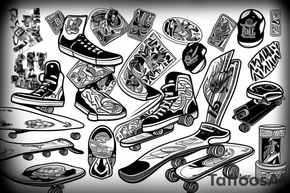Skateboard tattoo idea