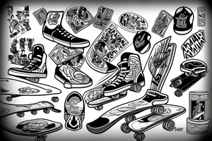 Skateboard tattoo idea