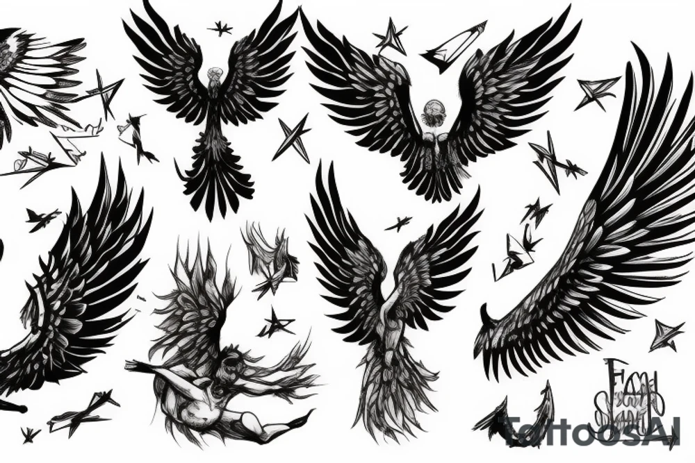 Icarus falling tattoo idea