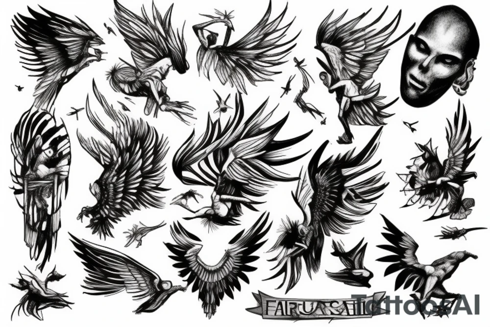 Icarus falling tattoo idea