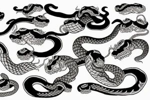 Snake jumping with open mouth tattoo idea