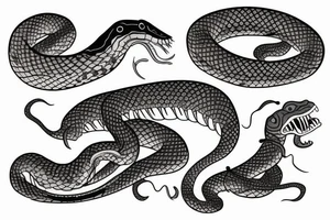 Snake jumping with open mouth tattoo idea