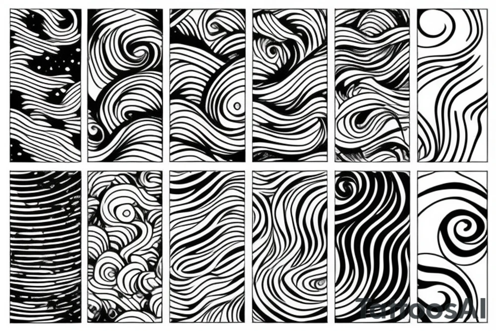 Waves space and life tattoo idea