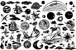 Waves planets and treasure planet tattoo idea