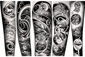 Waves planets and treasure planet tattoo idea