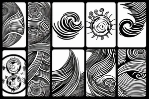 Waves planets tattoo idea
