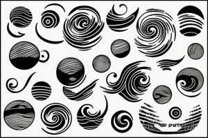 Waves planets tattoo idea