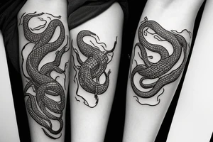 Wild snake bitting tattoo idea