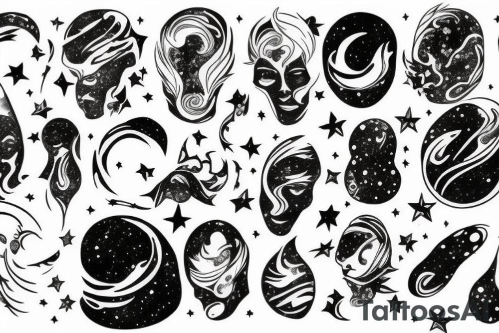 A galaxy coming out of a head tattoo idea