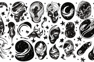 A galaxy coming out of a head tattoo idea