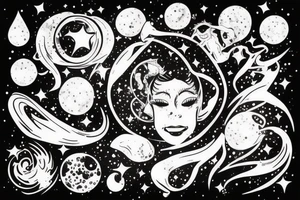 A galaxy coming out of a head tattoo idea