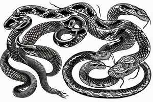 Wild snake bitting tattoo idea