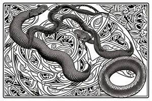 Wild snake bitting tattoo idea