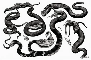 Wild snake hunting tattoo idea