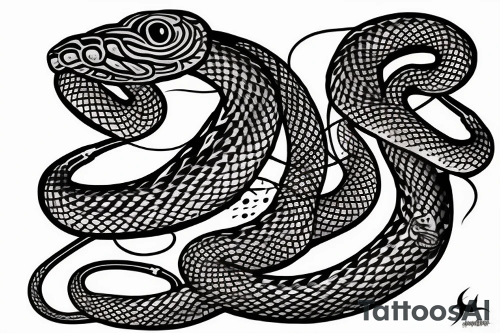 Wild snake hunting tattoo idea