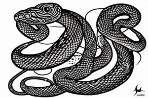 Wild snake hunting tattoo idea