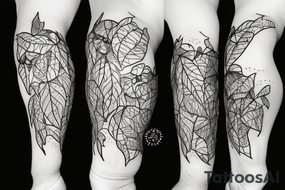 man climbing vines tattoo idea