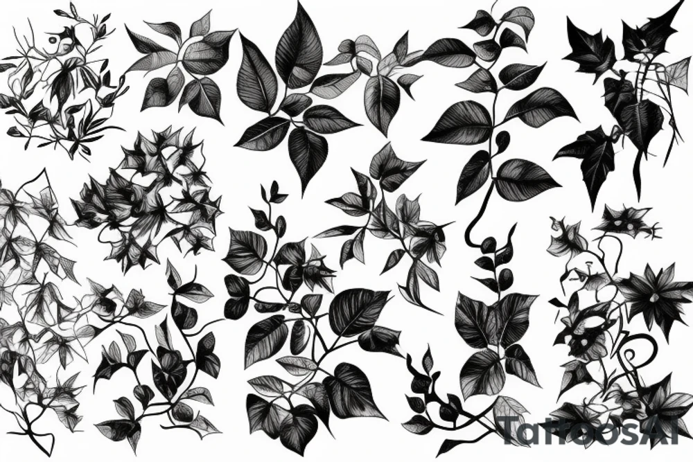 man climbing vines tattoo idea