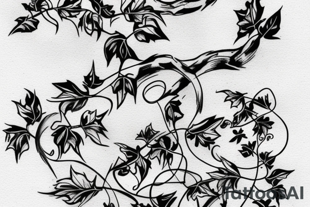 little man jumping from vine to vine tattoo idea