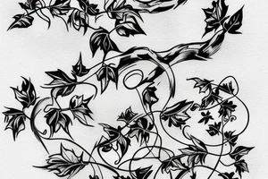 little man jumping from vine to vine tattoo idea