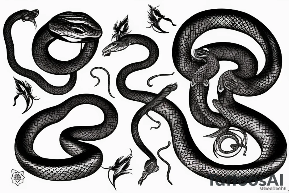 Wild snake striking tattoo idea