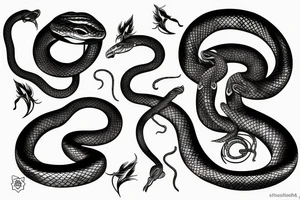 Wild snake striking tattoo idea