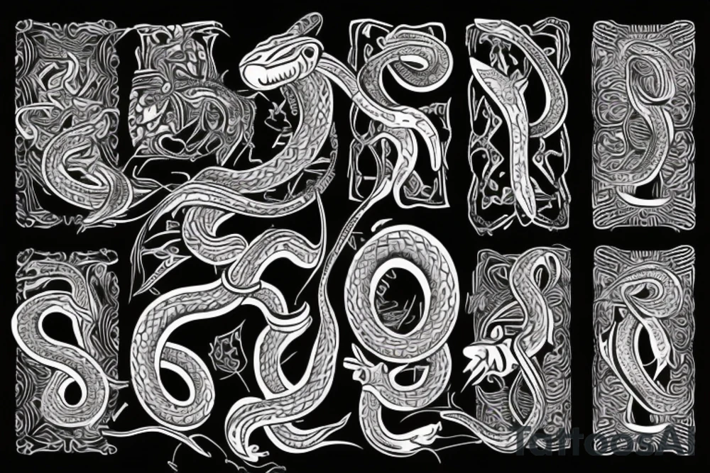 Wild snake striking tattoo idea