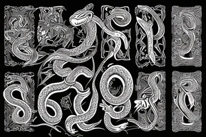 Wild snake striking tattoo idea