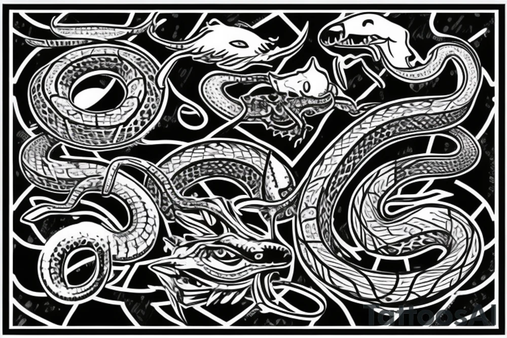 Wild snake striking tattoo idea
