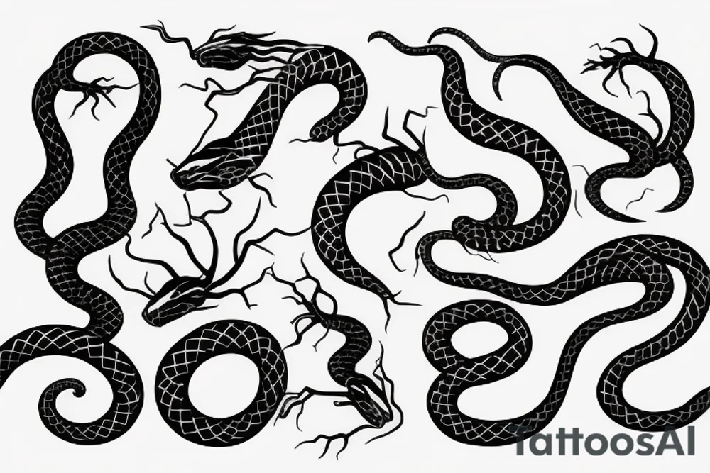 Wild snake striking tattoo idea
