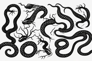 Wild snake striking tattoo idea