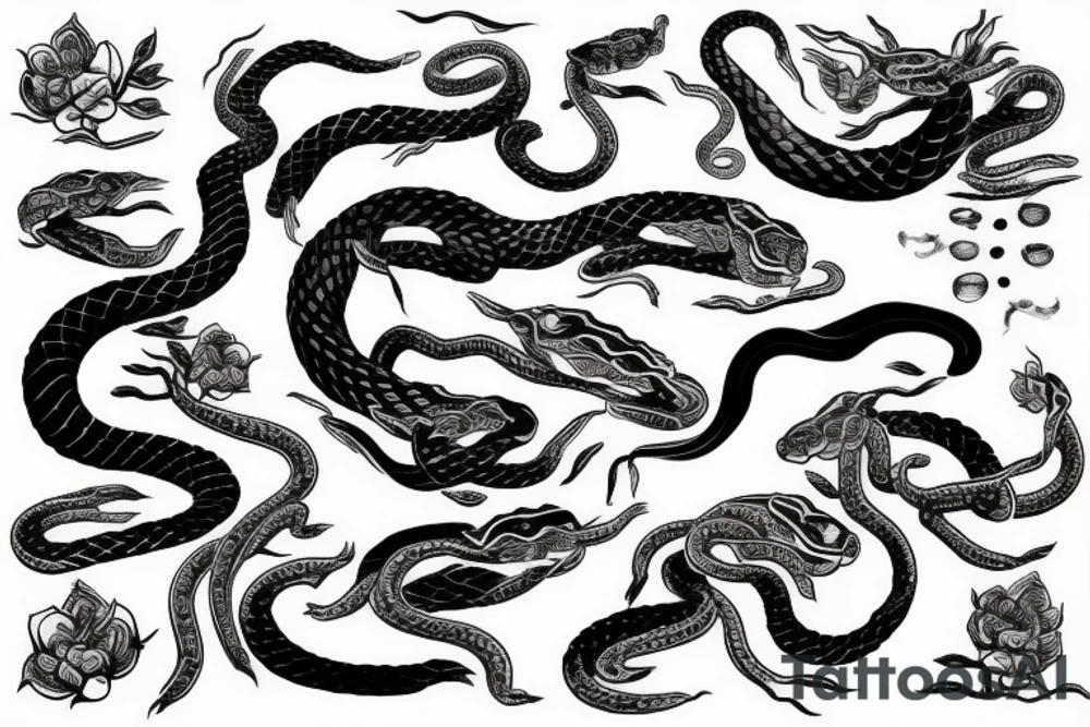Wild snake striking tattoo idea