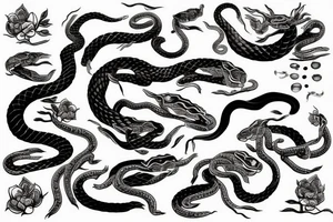 Wild snake striking tattoo idea