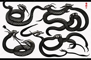 Wild snake striking tattoo idea