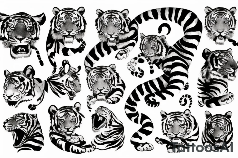 Tiger Striking tattoo idea