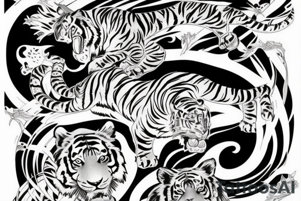 Tiger Striking tattoo idea