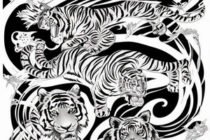 Tiger Striking tattoo idea