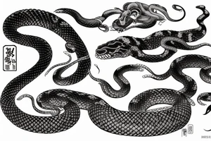Detailed snake hunts tattoo idea