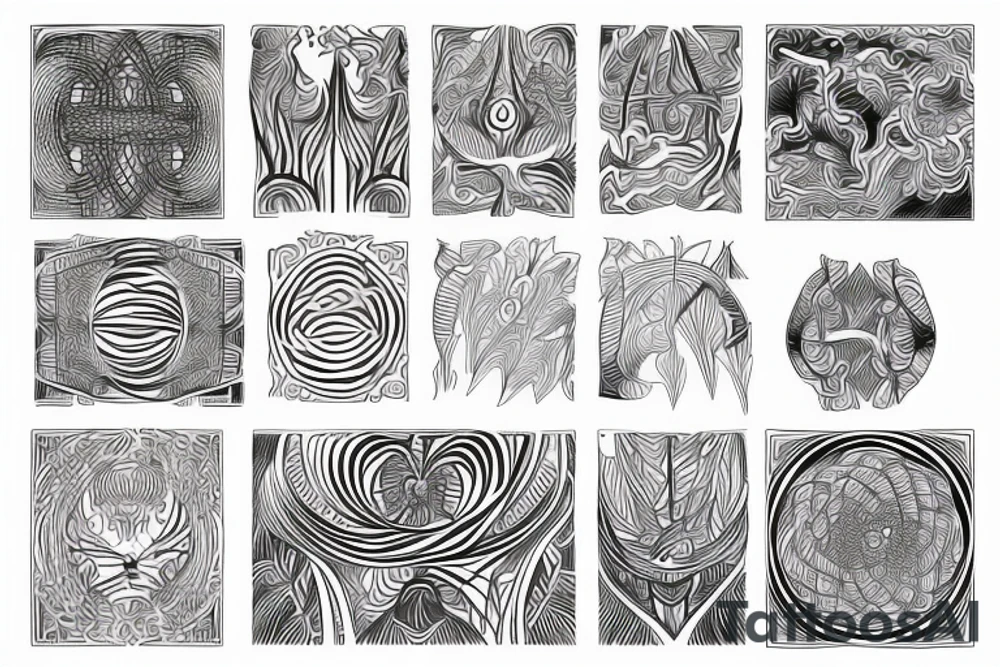 dmt nature patterns sleeve tattoo idea